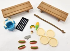 17 PCS 1985 SYLVANIAN FAMILIES BBQ SET EPOCH CALICO CRITTERS