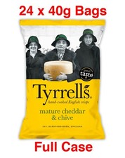 FULL CASE Tyrrells Mature Cheddar & Chive Crisps 40g (FULL DATES) *FREE DELIVERY