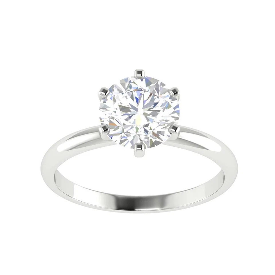 6 Prong Set I2 J 3.20 Ct Round Diamond Solitaire Anniversary Ring 14K Rose Gold - Image 2 of 4