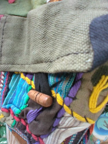 Cotton Backpack from Guatemala Colorful, Fancy, Artsy 17x15x5 - Picture 7 of 8