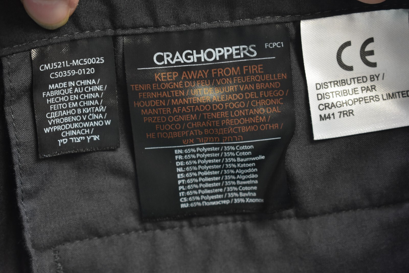 Craghoppers Boulder Slim Trouser Pants Black Pepper Hiking Camping Mens Size 42L image 8