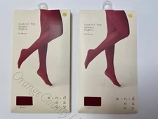 Women's Control Top Opaque Tights Panty Hose Bing Cherry Small Medium A New Day