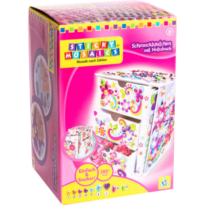 The Orb Factory Sticky Mosaics Mosaik Bastelset Schmuckkaestchen und Notizbuch