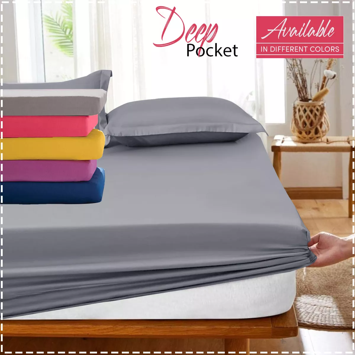 Extra deep super sale king fitted sheets