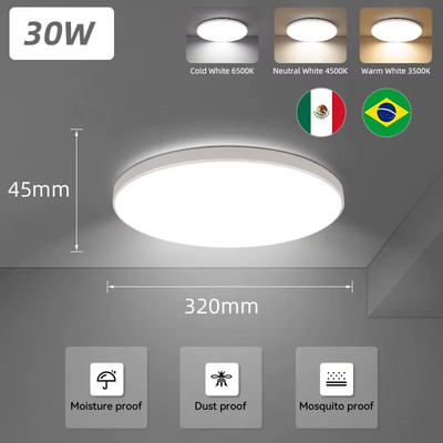 110V 220V LED Deckenleuchte Wasserdicht Moderne Deckenleuchte 20W/30W/40W/50W Fü