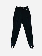 Edelweiss Womens Vintage Stretch Ski Snow Pants Black Boot Stirrup 80s 90s Retro