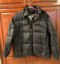 POLAR EDGE Mens Black Quilt Generous Filled Down Jacket SZ LG - See Description