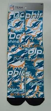 Miami Dolphins Men's Socks Large Size 10 to 13 Montage