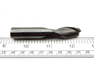 1/2'' 2 FLUTE SOLID CARBIDE END MILL VTS, 1'' FLUTE X 3'' OAL, 0201F