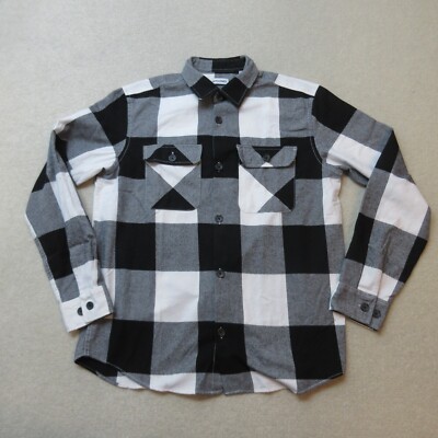 Jack & Jones Buffalo Overshirt Herren XL schwarz weiß kariert Knopfleiste Hemd Neu mit Etikett
