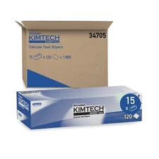 Kimtech 34705 Kimwipes Delicate Task Wipers, 2-Ply, 11 4/5 x 11 4/5, 120 per ...