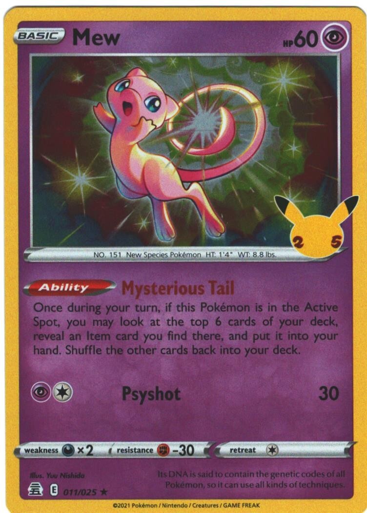 ポケモンカード Mew Mew 11/25 Celebrations Holo Rare Pokémon TCG 011/025 25th
