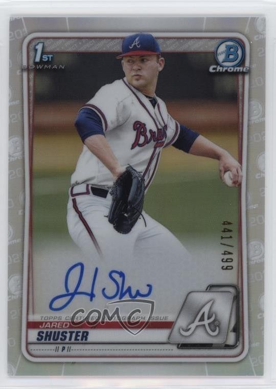2020 Bowman Draft Chrome Picks Refractor 441/499 Jared Shuster #CDA-JS Auto 6fs