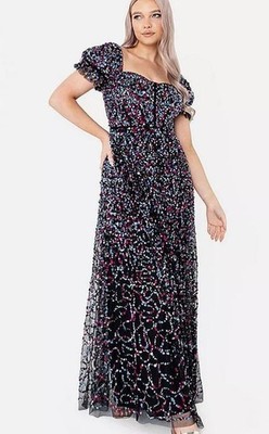MAYA DELUXE Maxikleid mit Verzierung und Herzausschnitt (fmn14-10)