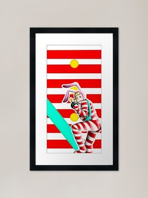 Popee Original Kunst Handyhülle Rahmen Gerahmt Wandbild Poster Leinwanddruck Bild