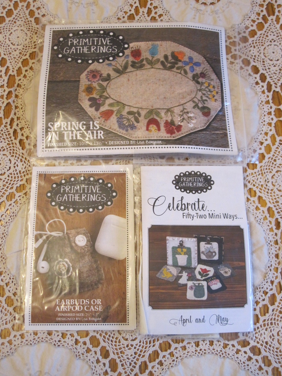 Primitive Gatherings WOOL BOX Applique Patterns Kits Fabric Accessories Extras 8