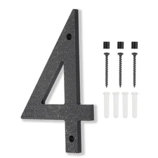8 Inch House Numbers, House Address Numbers Sign Large Floating, Black, 4