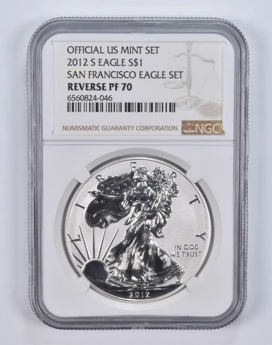 2012-S PF70 Reverse American Silver Eagle San Francisco Set NGC Brown Lbl *6865