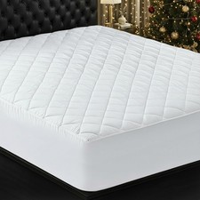 Quilted Fitted Mattress Pad, Queen Size, Elastic Fitted Mattress Topper Prote...