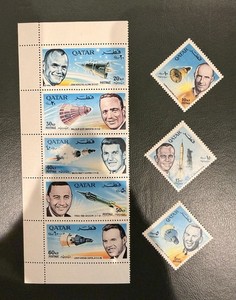 Qatar Stamps MNH Space Theme, Astronauts, Rocket Ships. Complete Set.