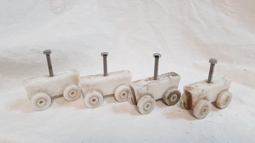 Restposten 4x Unistrut P2750/1 Kanal M6 Nylon Trolley Rollen