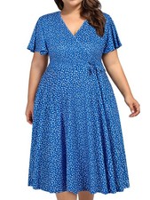Plus Size Dresses for Curvy Women,Kissmy Midi Cocktail Dress for Summer Weddi...