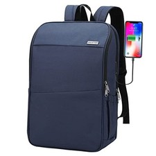 Deep Storage Laptop Backpack with USB 17 inch Sea Blue Large Travel Backpacks