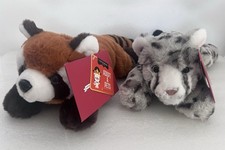 FAO Schwarz Duo Red Panda Snow Leopard Adopt A Pets Plush Stuffed Toys
