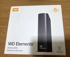 WD Elements 8TB Desktop External HDD Hard Drive, Black, HDD Supported