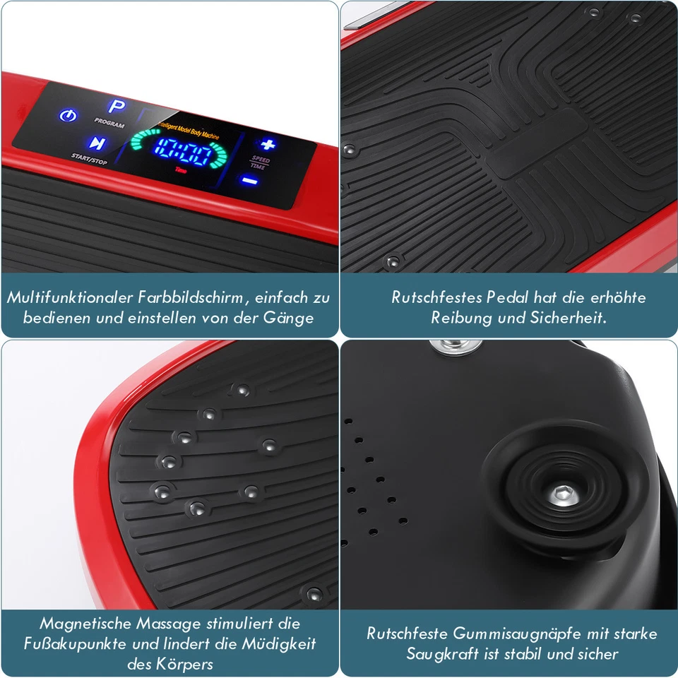 Vibrationsplatte Fitness Vibrationsgerät Vibro Heimtrainer Body Shaper 120KG - Bild 4 von 4