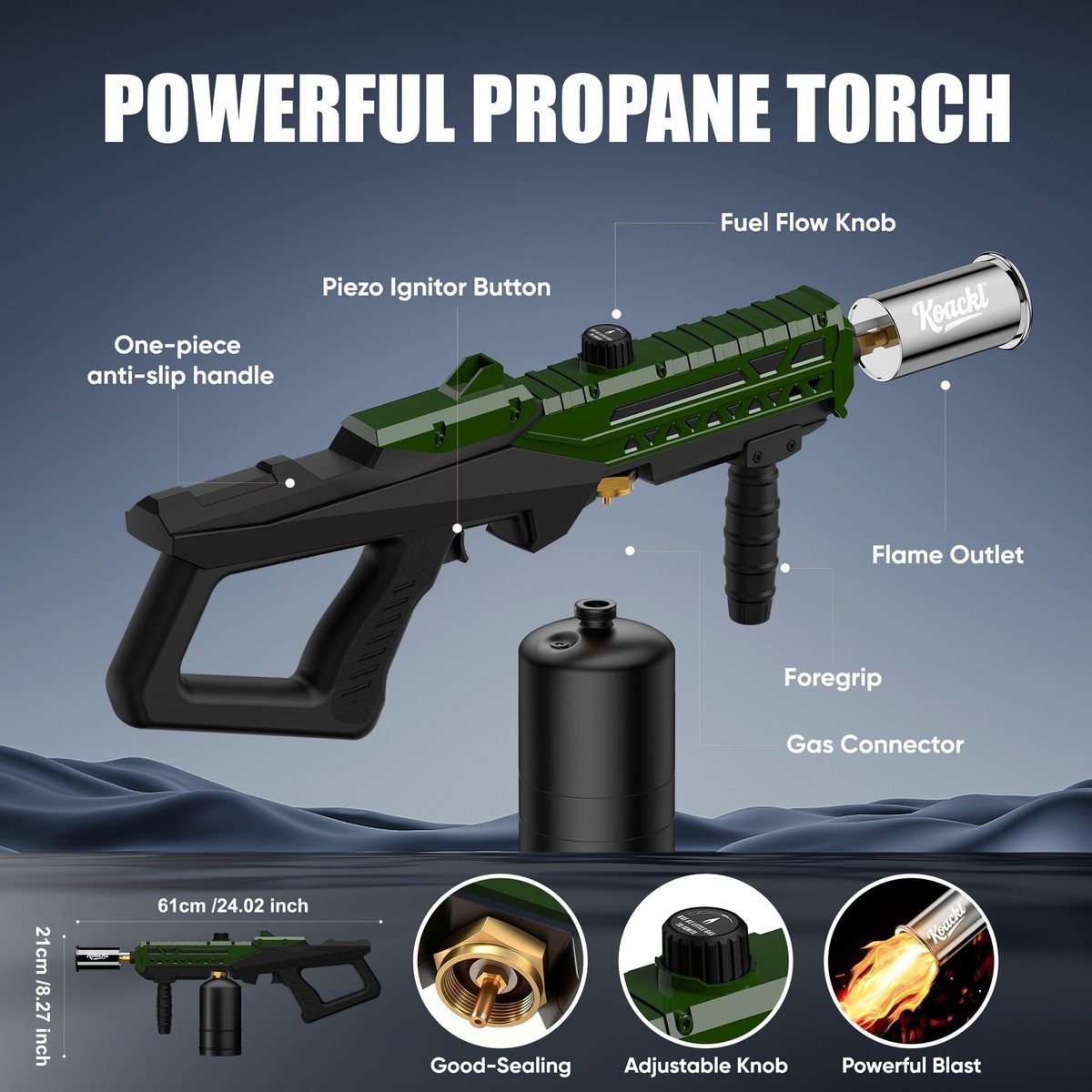 KOACKL Propane Torch Gun | Adjustable Flame Thrower Gun | Gas