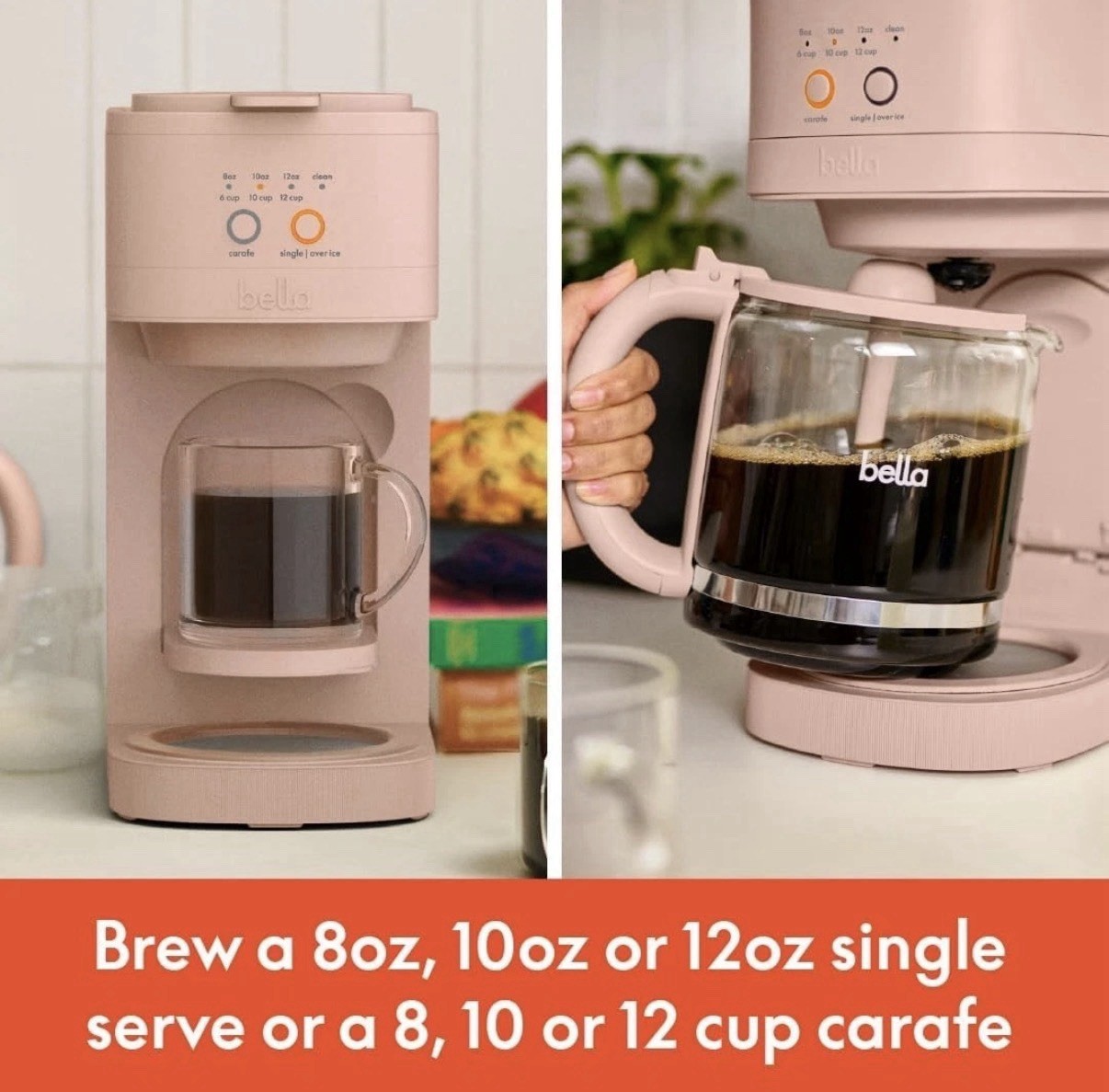 BELLA VersaBrew Single Serve Coffee Maker K-Cup Brew Iced Coffee 3 Sizes Carafes alternate view 4