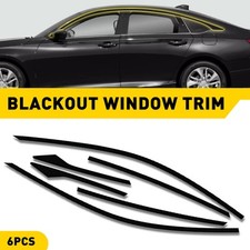 For 2016-2021 Honda Civic Sedan Chrome Delete Blackout Window Trim Glossy Black