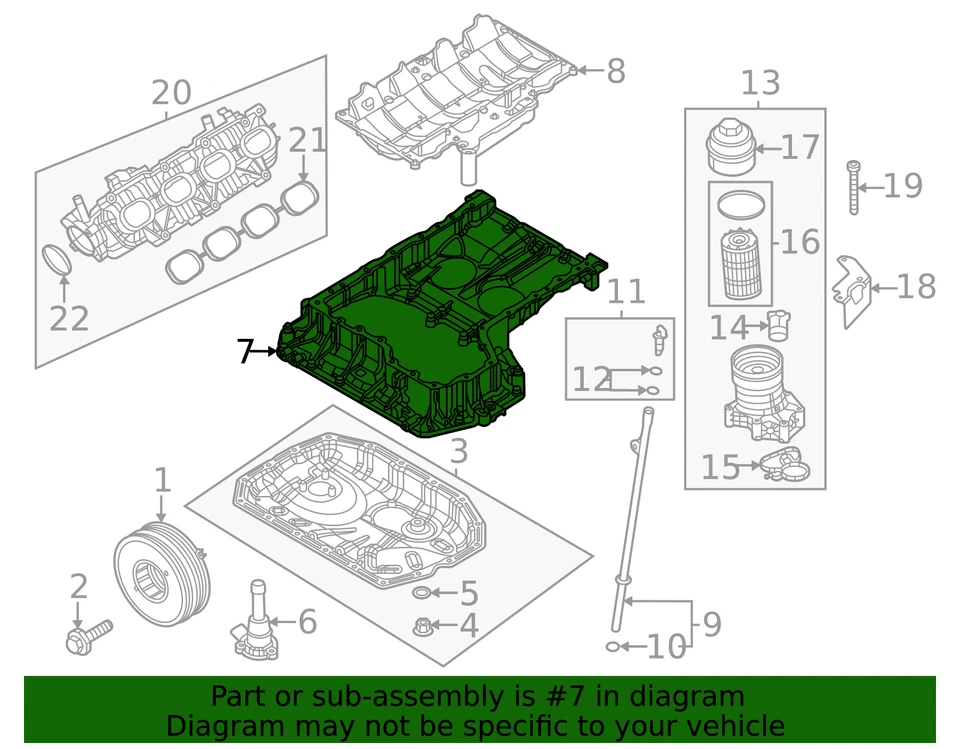 cárter de aceite original Audi 0P2-103-603-J Foto 2 de 2