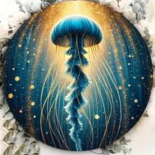 Aluminum Foil Engraving Art Decor - Modern Jellyfish Abstract Wall Art for Home