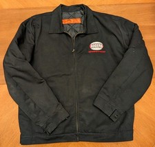 Red Kap JT22 Quilted Work Jacket L Black Rogers Trailers Embroidered Logo, Zip