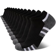 Mens 12 Pack Athletic Ankle Socks, Mens Cushioned Comfortable Low Cut Sock 12...
