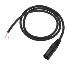 3feet XLR Microphone Open End Cable, 3Pin Male Cable Pigtail Bare Wire, Black