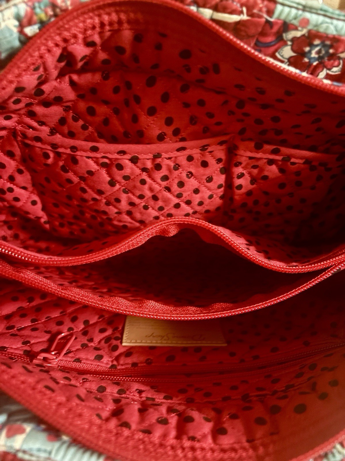 Donna Sharp Bag Patchwork Quilted Purse Aqua Red … - image 4