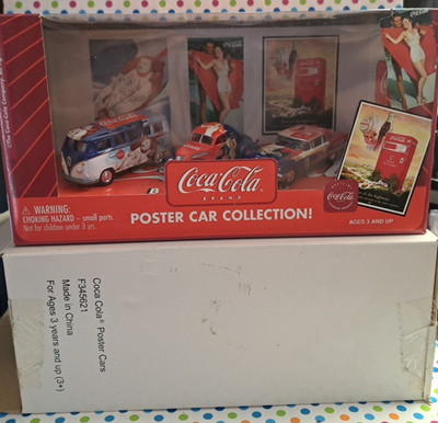 JOHNNY LIGHTNING COCA-COLA SET  37 FORD COUPE 59 FORD THUNDERBIRD & VW SAMBA BUS