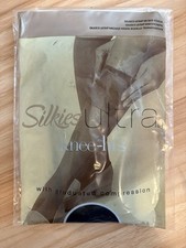 Vintage 2004 Silkies Ultra Knee-Hi  s Graduated Compression 131008 Jet Black NEW