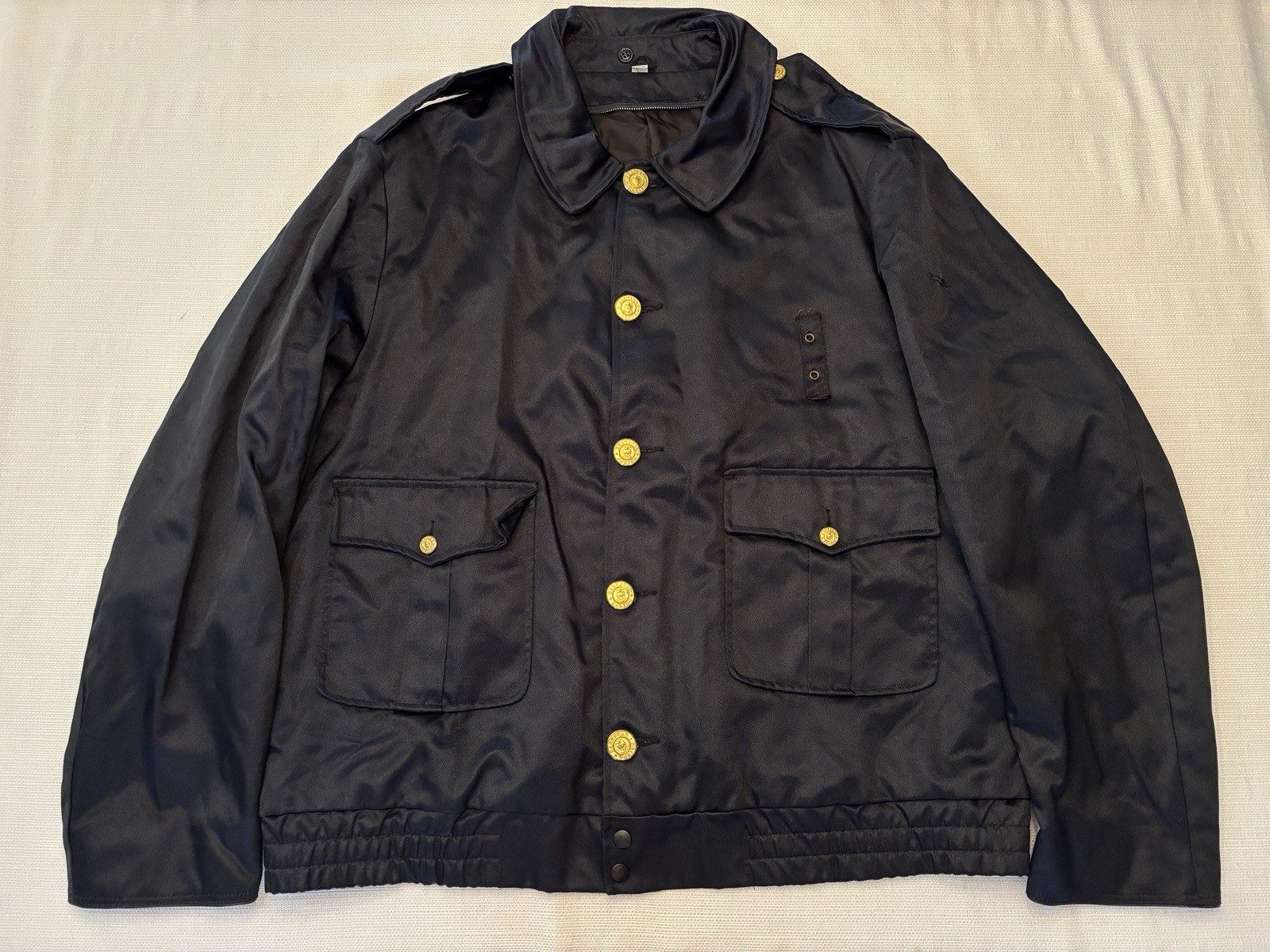 Vintage Hartford Police Bomber Jacket Men’s 52XL Navy with Gold Buttons