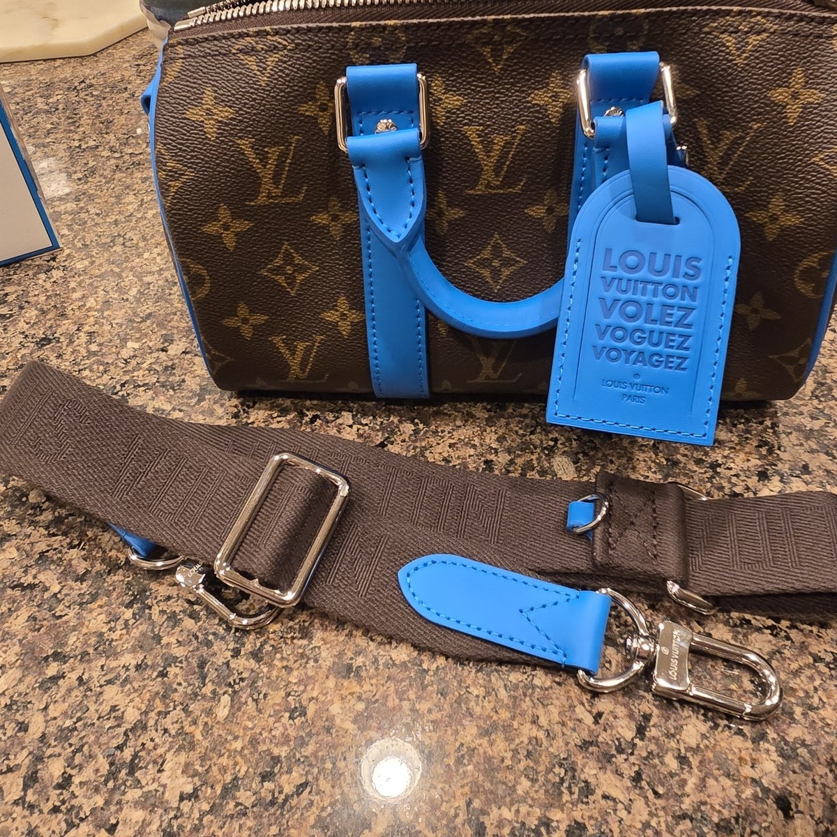 Louis Vuitton Monogram Keepall Bandouliere 25 in Gaston Blue | eBay