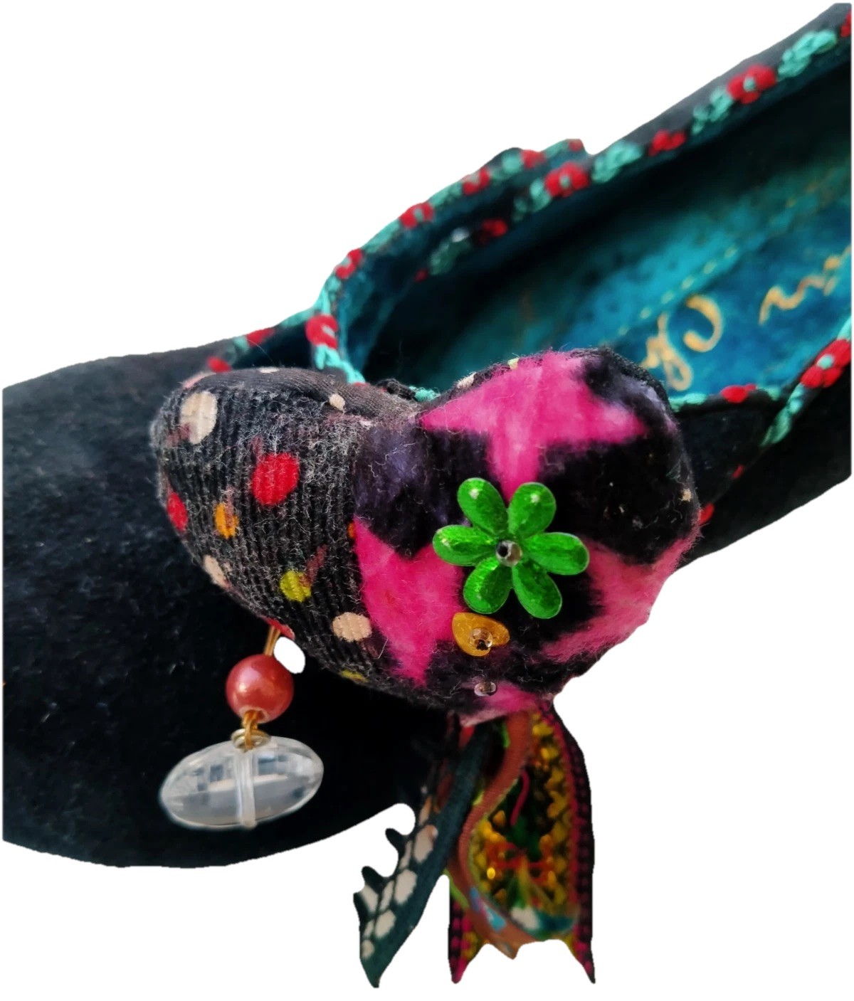 Irregular Choice Black Suede Statement Heels Embr… - image 16