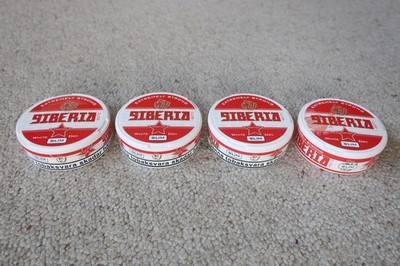 4 leere Dosen Siberia White Dry Slim Extremely Strong