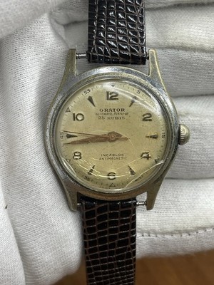 Orator Automatic Perpetual Incabloc 25 Jewels Brown Leather Stainless Steel Bei 