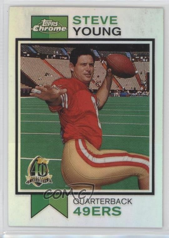 1996 Topps Chrome 40th Anniversary Retro Refractor Steve Young #18 HOF sq1