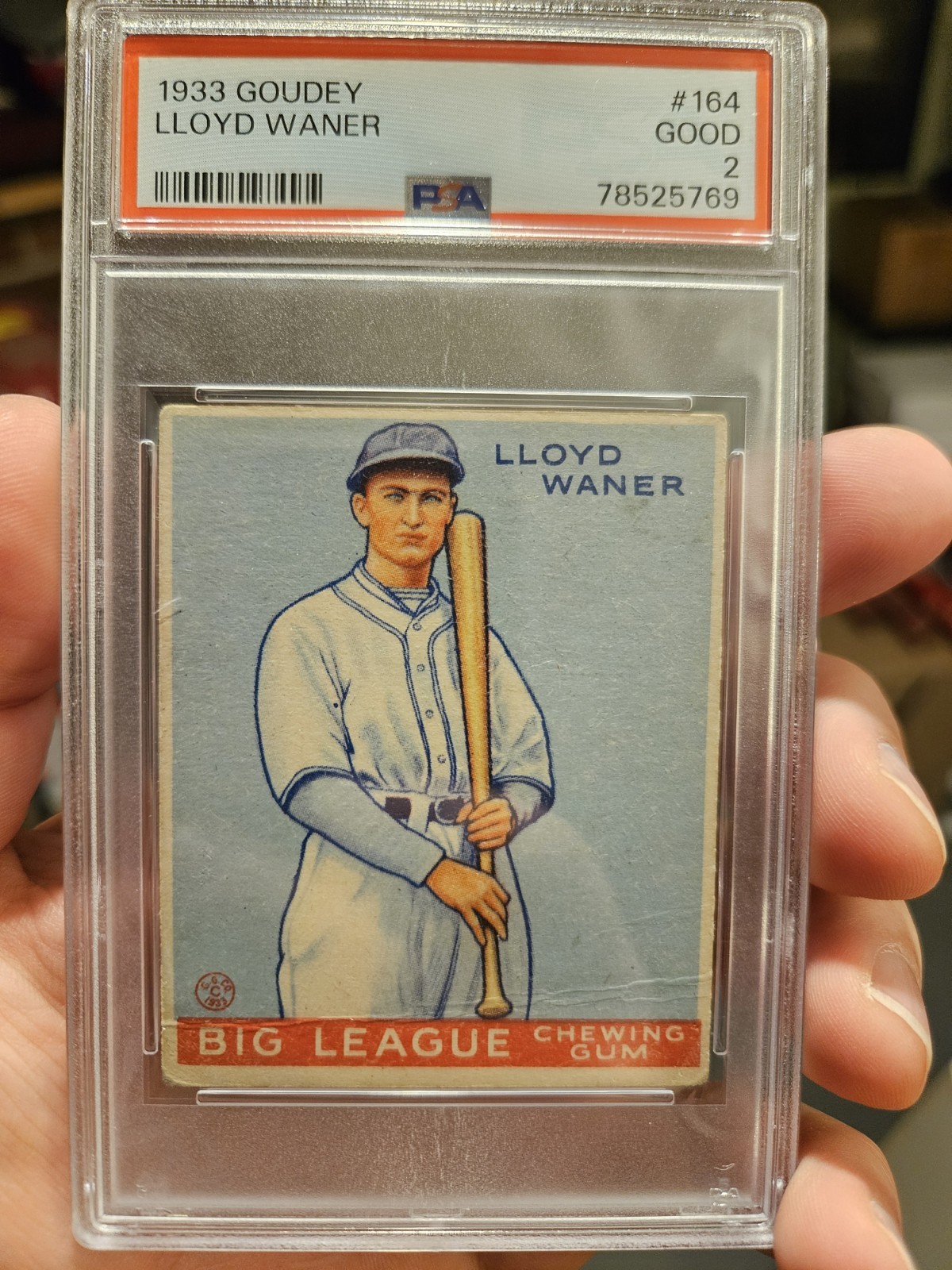 PSA 2 1933 Goudey Lloyd Waner ROOKIE #164🔥Pirates RC🔥AMAZING COLORS🔥CLEAN🔥