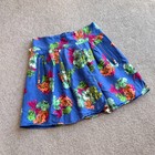 Maeve Anthropologie Blue Garden Days Floral Full Skirt Cotton Silk Blend US 8 — photo 2