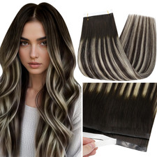 Full Shine Tape In Weft Hair Extensions Human Hair 2/60/2 Darkest Brown